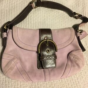 Lavender suede coach purse